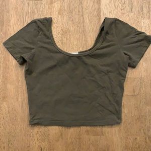 OLIVE GREEN FOREVER 21 CROP TOP SMALL
